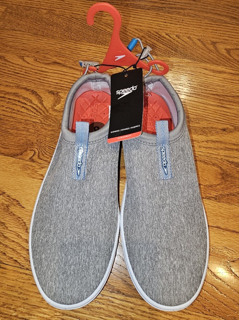 Speedo Surf Walker Rush Grey Slip-On Water Shoes with Red Insole